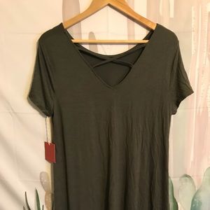Dark olive green t-shirt dress